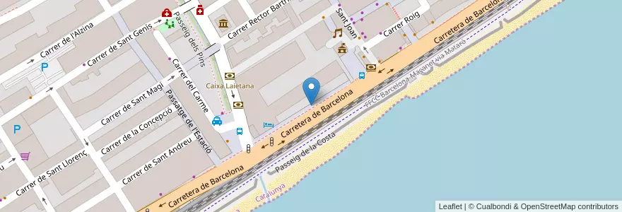 Mapa de ubicacion de Residencia de Gent Gran en 스페인, Catalunya, Barcelona, Maresme.
