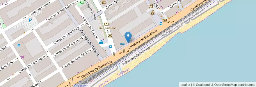Mapa de ubicacion de Residencia de Gent Gran en España, Cataluña, Barcelona, Maresme.
