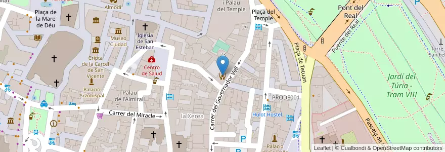 Mapa de ubicacion de Residencia de la Tercera Edad La Seu en スペイン, バレンシア州, València / Valencia, Comarca De València, València.