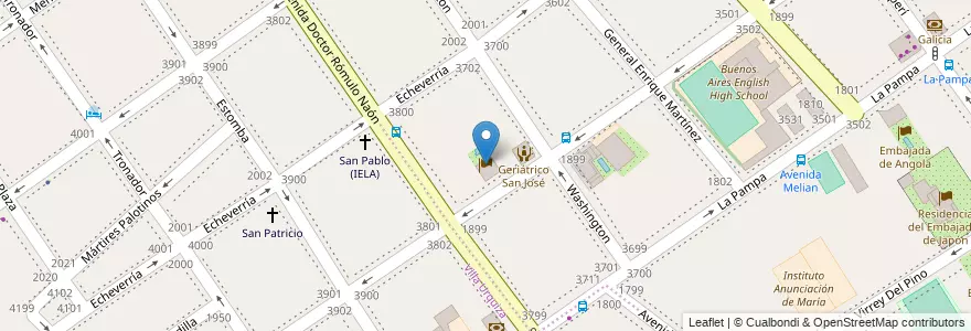 Mapa de ubicacion de Residencia del Embajador de Tunez, Belgrano en Argentina, Ciudad Autónoma De Buenos Aires, Comuna 12, Buenos Aires.
