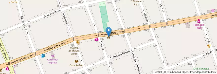 Mapa de ubicacion de Residencia Geriatrica Directorio, Parque Chacabuco en アルゼンチン, Ciudad Autónoma De Buenos Aires, Comuna 7, ブエノスアイレス.