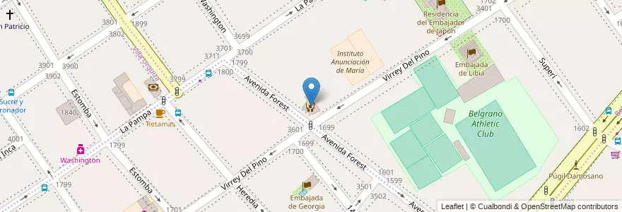 Mapa de ubicacion de Residencia Nuevo Estilo, Belgrano en Argentinien, Ciudad Autónoma De Buenos Aires, Buenos Aires.