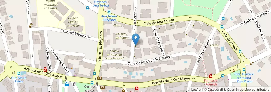 Mapa de ubicacion de Residencia para Mayores Ardales en 西班牙, Comunidad De Madrid, Comunidad De Madrid, Área Metropolitana De Madrid Y Corredor Del Henares, Madrid.
