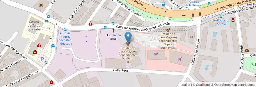 Mapa de ubicacion de Residencia para Mayores dependientes Valdeluz II en 스페인, Comunidad De Madrid, Comunidad De Madrid, Área Metropolitana De Madrid Y Corredor Del Henares, 마드리드.