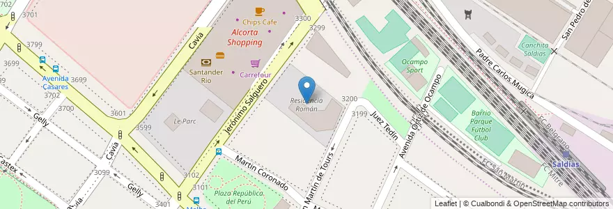 Mapa de ubicacion de Residencia Román, Palermo en Arjantin, Ciudad Autónoma De Buenos Aires, Buenos Aires, Comuna 14.