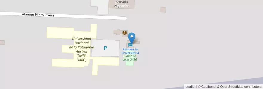 Mapa de ubicacion de Residencia universitaria en Arjantin, Şili, Santa Cruz, Güer Aike, Municipio De Río Gallegos, Río Gallegos.