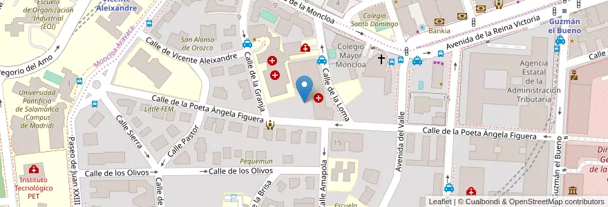 Mapa de ubicacion de Residencia Universitaria Presentación de María en إسبانيا, منطقة مدريد, منطقة مدريد, Área Metropolitana De Madrid Y Corredor Del Henares, مدريد.