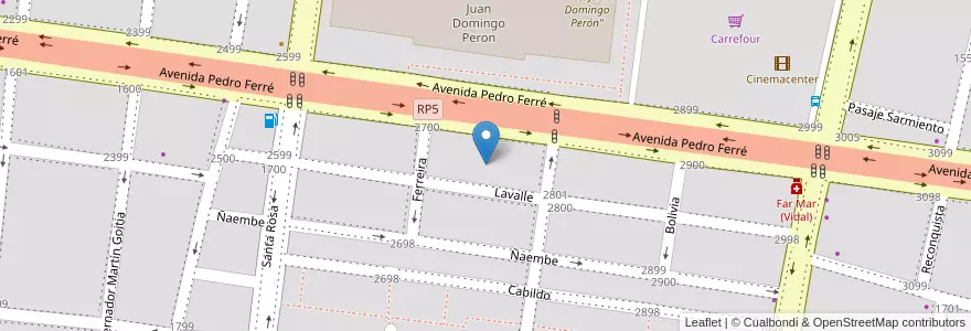 Mapa de ubicacion de Residencial Santa Rosa en Argentinien, Corrientes, Departamento Capital, Corrientes, Corrientes.
