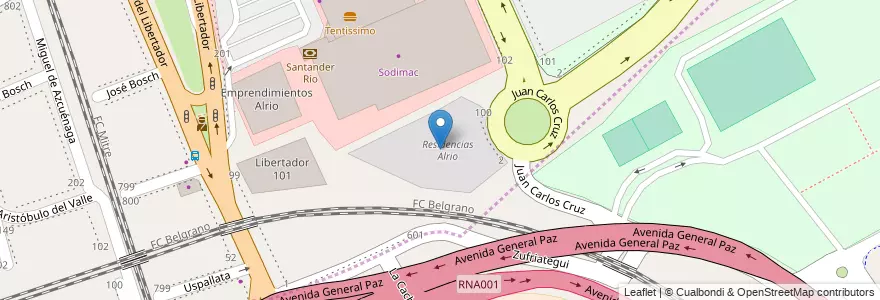 Mapa de ubicacion de Residencias Alrio en الأرجنتين, Ciudad Autónoma De Buenos Aires, Buenos Aires, Comuna 13.