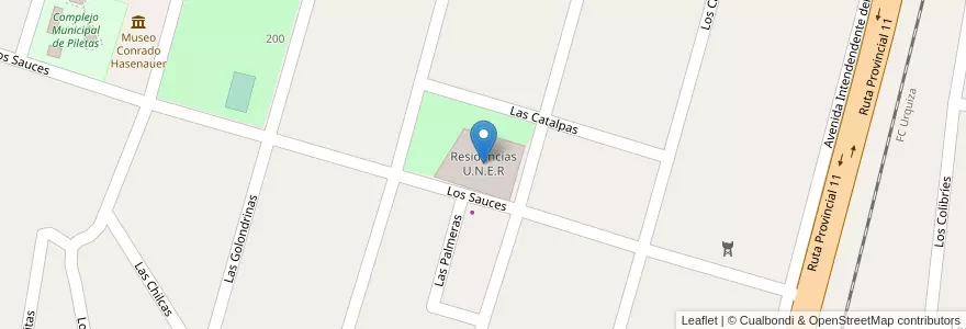 Mapa de ubicacion de Residencias U.N.E.R en アルゼンチン, エントレ・リオス州, Departamento Paraná, Distrito Sauce, Oro Verde.