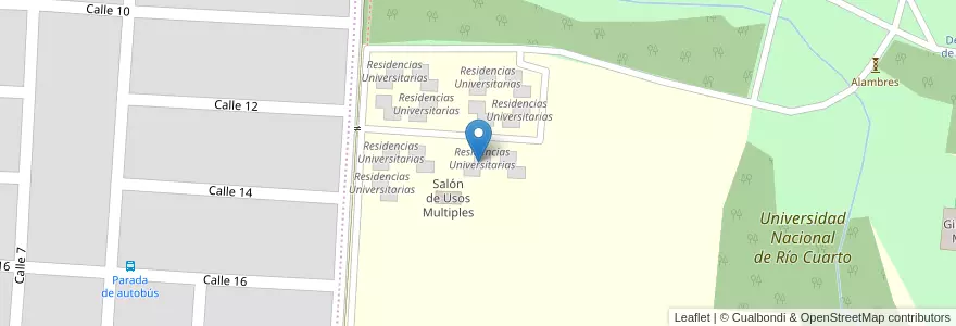Mapa de ubicacion de Residencias Universitarias en アルゼンチン, コルドバ州, Departamento Río Cuarto, Pedanía Río Cuarto, Municipio De Las Higueras, Las Higueras.