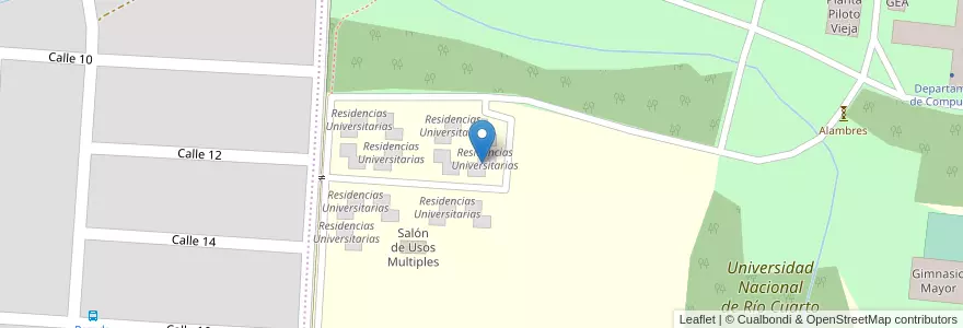Mapa de ubicacion de Residencias Universitarias en 阿根廷, Córdoba, Departamento Río Cuarto, Pedanía Río Cuarto, Municipio De Las Higueras, Las Higueras.