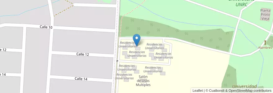 Mapa de ubicacion de Residencias Universitarias en Argentina, Córdoba, Departamento Río Cuarto, Pedanía Río Cuarto, Municipio De Las Higueras, Las Higueras.