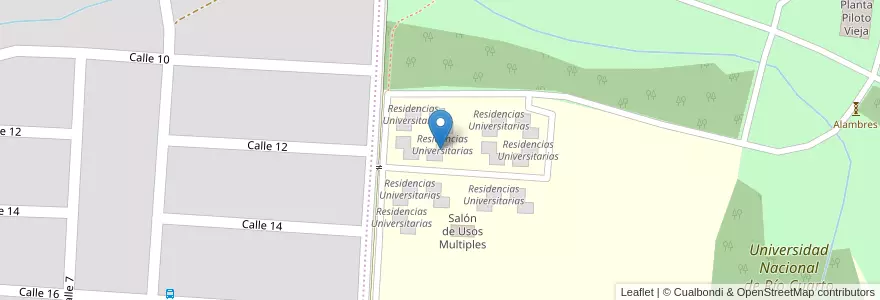 Mapa de ubicacion de Residencias Universitarias en Argentina, Córdoba, Departamento Río Cuarto, Pedanía Río Cuarto, Municipio De Las Higueras, Las Higueras.