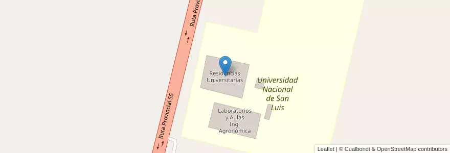 Mapa de ubicacion de Residencias Universitarias en Argentina, San Luis, General Pedernera, Municipio De Villa Mercedes.