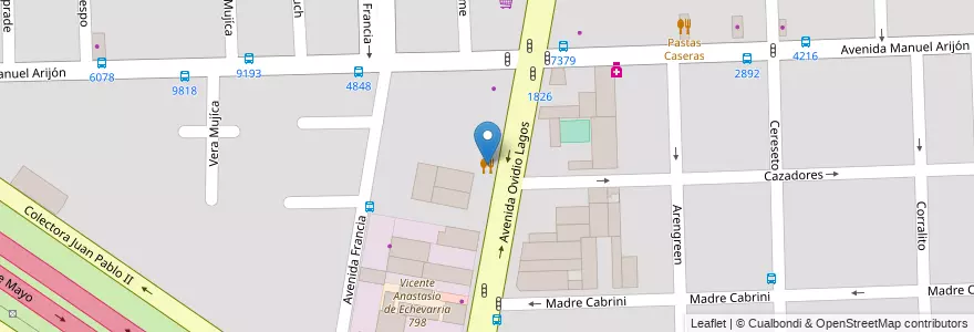 Mapa de ubicacion de Restarurante y Cafetería en Argentina, Santa Fe, Departamento Rosario, Municipio De Rosario, Rosario.