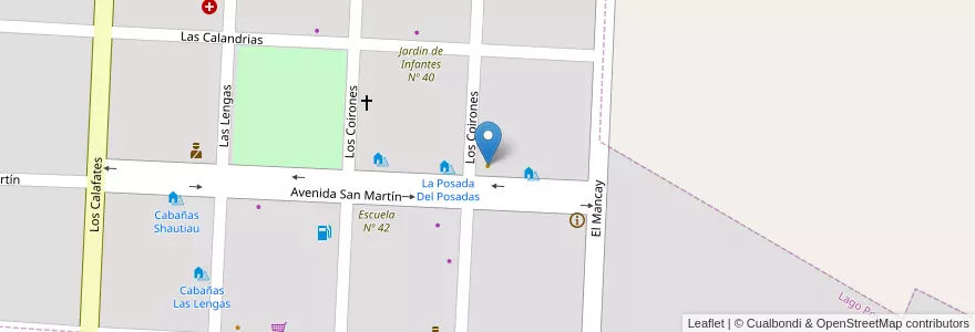 Mapa de ubicacion de Restaurant en آرژانتین, استان سانتا کروس، آرژانتین, شیلی, Río Chico, Lago Posadas.