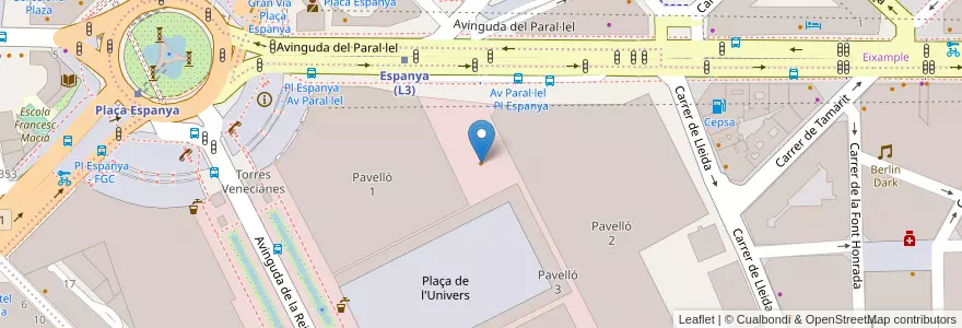 Mapa de ubicacion de Restaurant Buffet en إسبانيا, كتالونيا, برشلونة, بارسلونس, Barcelona.