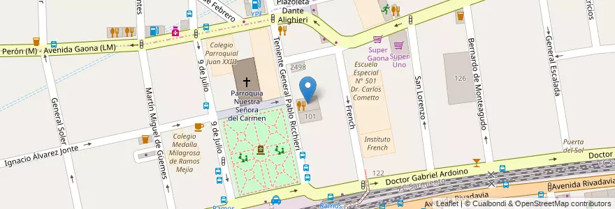 Mapa de ubicacion de Restaurant Carmen en آرژانتین, استان بوئنوس آیرس, Partido De La Matanza, Ramos Mejía.