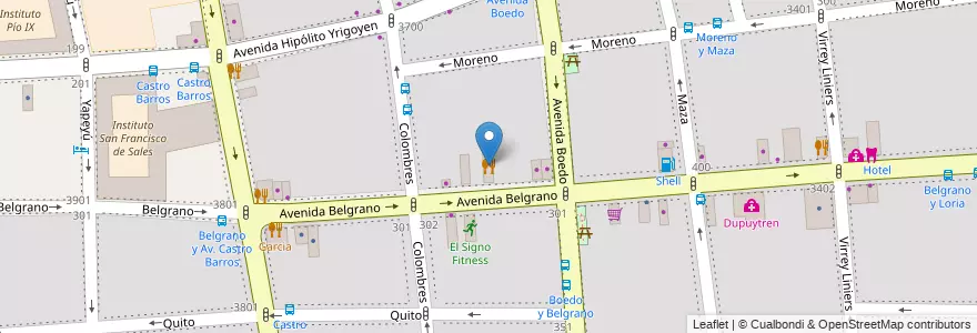 Mapa de ubicacion de Restaurant Chino, Almagro en 아르헨티나, Ciudad Autónoma De Buenos Aires, Comuna 5, 부에노스아이레스.