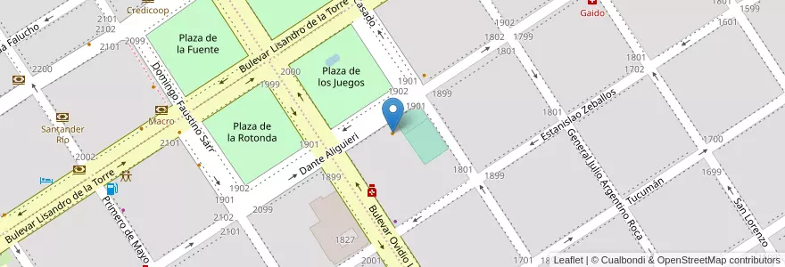 Mapa de ubicacion de Restaurant Club Social en Arjantin, Santa Fe, Departamento Caseros, Municipio De Casilda, Casilda.