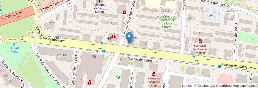 Mapa de ubicacion de Restaurant Comtes d'Urgell en Spagna, Catalunya, Barcelona, Barcelonès, Barcelona.