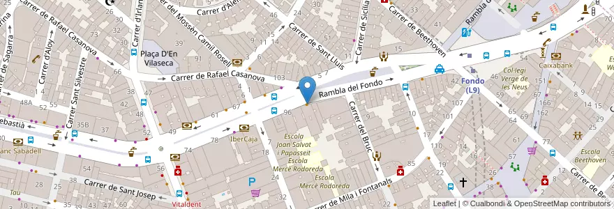 Mapa de ubicacion de Restaurant El Cruce en Espanha, Catalunha, Barcelona, Barcelonès, Badalona, Santa Coloma De Gramenet.
