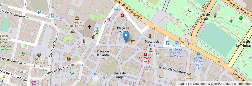 Mapa de ubicacion de Restaurant El Forcat en 西班牙, Comunitat Valenciana, 華倫西亞, Comarca De València, València.