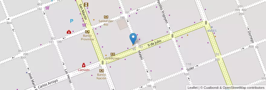 Mapa de ubicacion de Restaurant El Negro en Argentina, Buenos Aires, Partido De Carlos Casares, Carlos Casares.