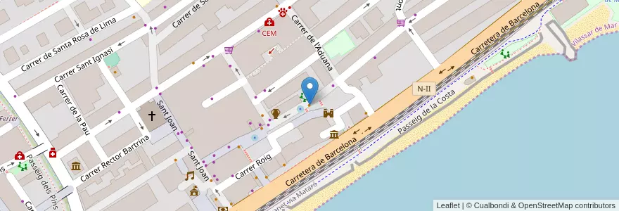 Mapa de ubicacion de Restaurant El Sot en España, Catalunya, Barcelona, Maresme.