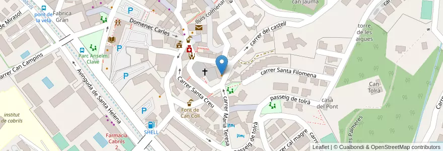 Mapa de ubicacion de Restaurant Hostal de la Palça en Spanje, Catalonië, Barcelona, Maresme, Cabrils.