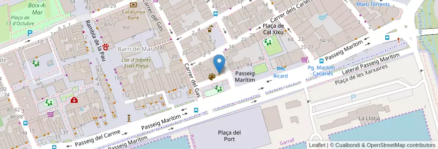 Mapa de ubicacion de Restaurant La Botiga en スペイン, カタルーニャ州, Barcelona, Garraf, Vilanova I La Geltrú.