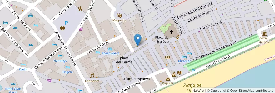 Mapa de ubicacion de Restaurant La  Fusta en España, Catalunya, Girona, Selva, Lloret De Mar.