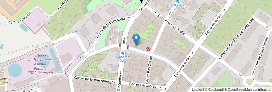 Mapa de ubicacion de Restaurant La Parada en اسپانیا, Catalunya, Barcelona, Bages, Manresa.