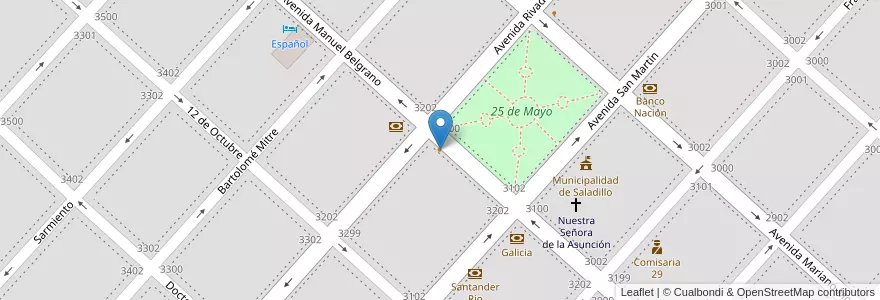 Mapa de ubicacion de Restaurant La Plaza en Argentine, Province De Buenos Aires, Partido De Saladillo, Saladillo.