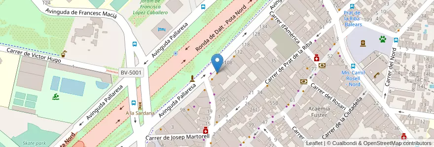 Mapa de ubicacion de Restaurant Lluerna en Sepanyol, Catalunya, Barcelona, Barcelonès, Santa Coloma De Gramenet.