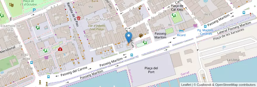 Mapa de ubicacion de Restaurant Marina - Can Coll en España, Catalunya, Barcelona, Garraf, Vilanova I La Geltrú.