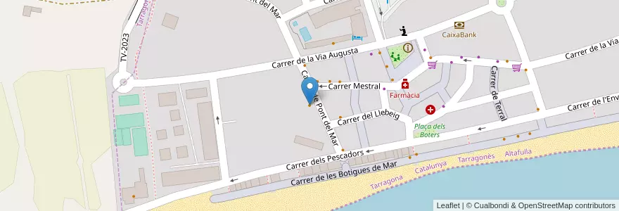 Mapa de ubicacion de Restaurant Park en Spanje, Catalonië, Tarragona, Tarragonès, Altafulla.