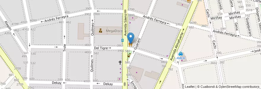 Mapa de ubicacion de Restaurant Peña Criolla, Nueva Pompeya en 阿根廷, Ciudad Autónoma De Buenos Aires, Comuna 4, 布宜诺斯艾利斯.