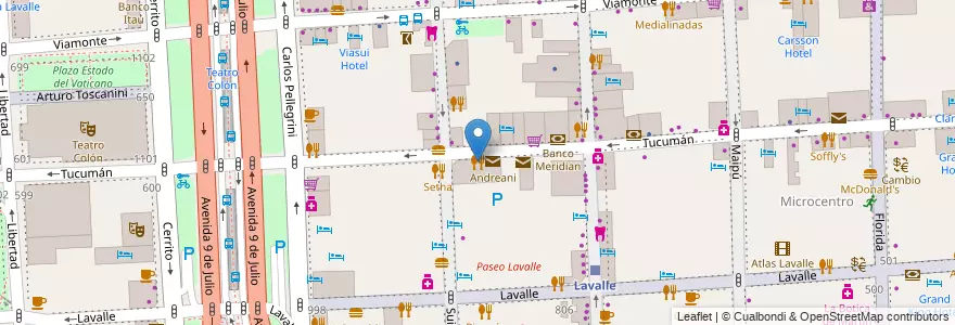 Mapa de ubicacion de Restaurant Peruana, San Nicolas en アルゼンチン, Ciudad Autónoma De Buenos Aires, Comuna 1, ブエノスアイレス.