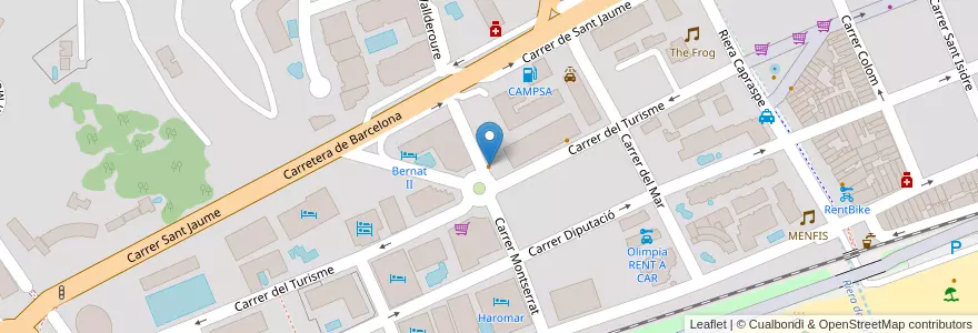 Mapa de ubicacion de Restaurant Pizzeria MARINA en اسپانیا, Catalunya, Barcelona, Maresme, Calella.