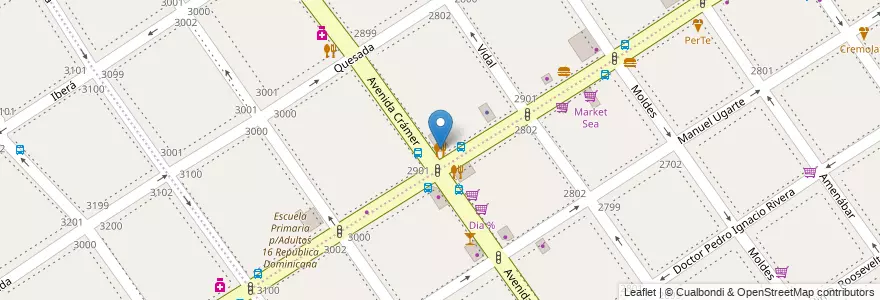 Mapa de ubicacion de Restaurante 2901, Nuñez en Argentine, Ciudad Autónoma De Buenos Aires, Buenos Aires, Comuna 13.