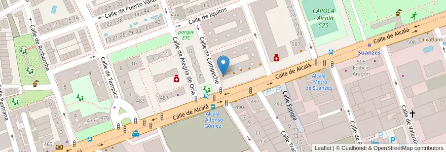 Mapa de ubicacion de Restaurante 3B en إسبانيا, منطقة مدريد, منطقة مدريد, Área Metropolitana De Madrid Y Corredor Del Henares, مدريد.