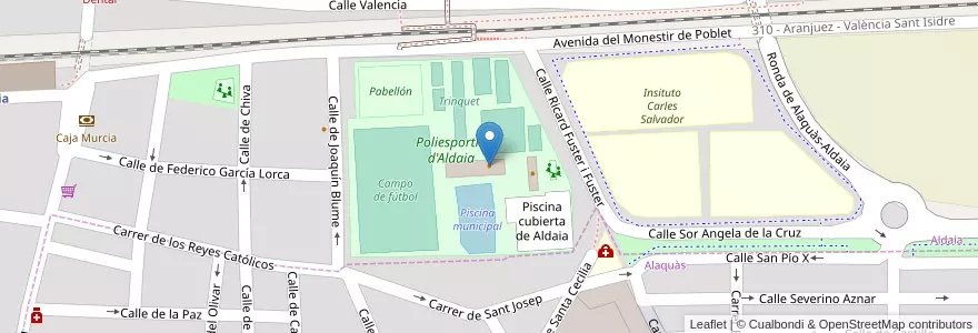 Mapa de ubicacion de Restaurante en Espagne, Communauté Valencienne, Valence, L'Horta Oest, Aldaia.