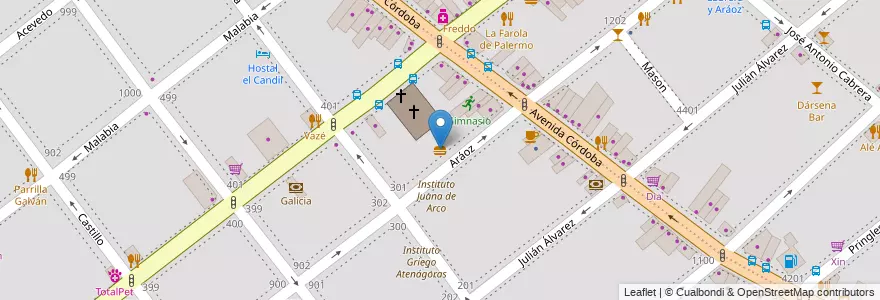 Mapa de ubicacion de Restaurante Al Fares - Comida Árabe, Villa Crespo en 아르헨티나, Ciudad Autónoma De Buenos Aires, 부에노스아이레스, Comuna 15.