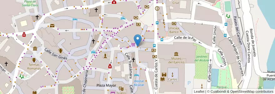 Mapa de ubicacion de Restaurante Alcázar en İspanya, Castilla-La Mancha, Toledo, Toledo, Toledo.
