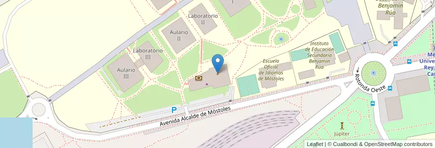Mapa de ubicacion de Restaurante Alumnos en Spanien, Autonome Gemeinschaft Madrid, Autonome Gemeinschaft Madrid, Área Metropolitana De Madrid Y Corredor Del Henares, Móstoles.