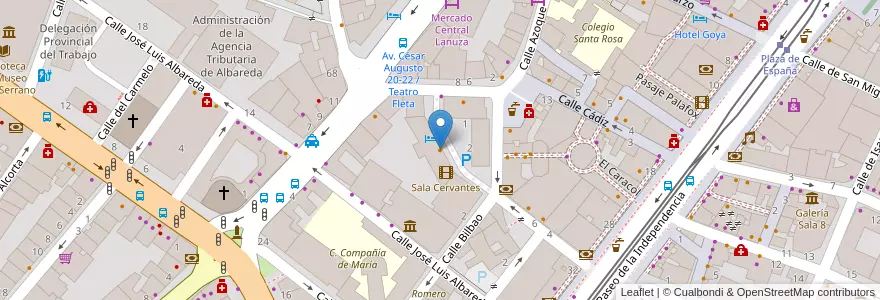 Mapa de ubicacion de Restaurante Aragonia Palafox en Espanha, Aragão, Saragoça, Zaragoza, Saragoça.