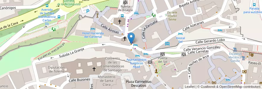 Mapa de ubicacion de Restaurante Arrabal en اسپانیا, Castilla-La Mancha, Toledo, Toledo, Toledo.