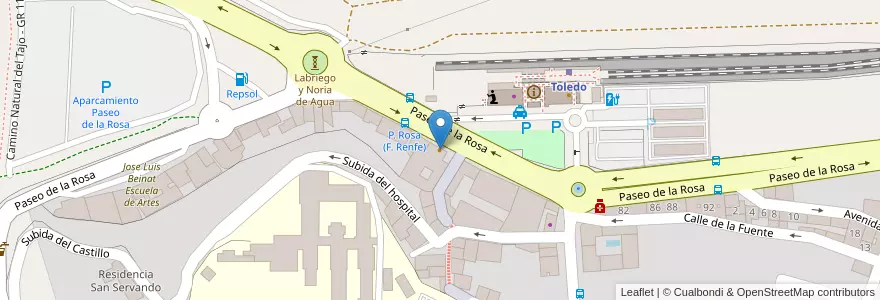 Mapa de ubicacion de Restaurante As de Espadas en Espanha, Castela-Mancha, Toledo, Toledo, Toledo.